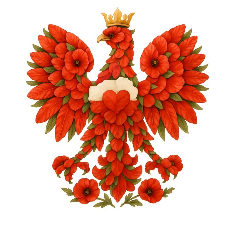 Polnischer Adler aus rotem Mohn