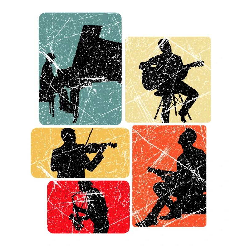 Musik Silhouetten Collage