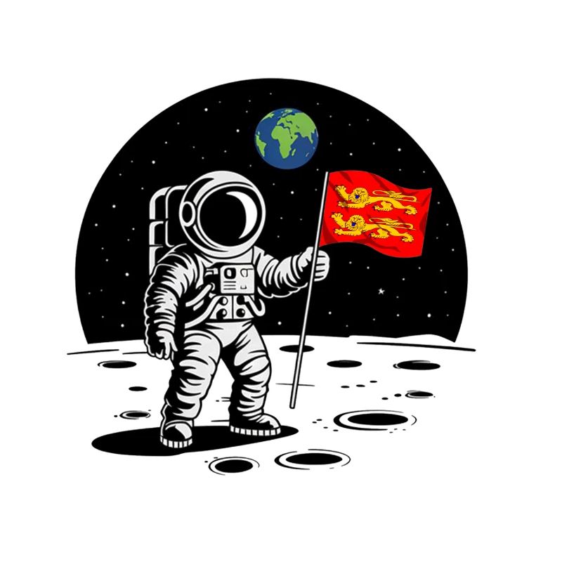 Normandy Astronaut Normandy flag on the Moon