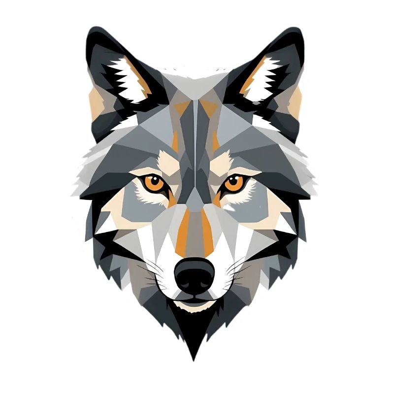 Geometrischer Wolfkopf