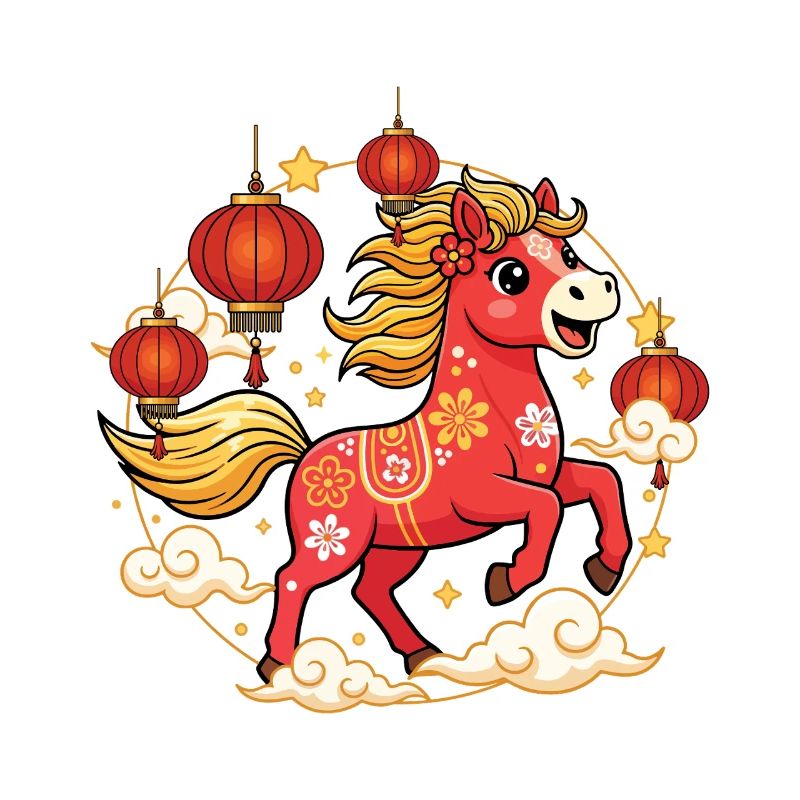 Pferd Chinesisches Tierkreis Chinesisches Neujahr