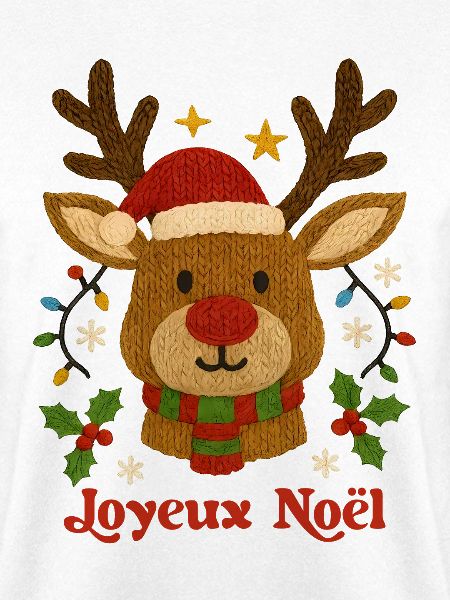 Rentier gestrickt frohe Weihnachten