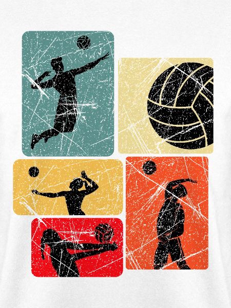 Volleyball Silhouetten Farbblöcke