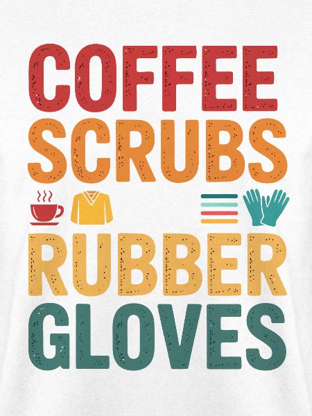 Kaffee Scrubs und Gummi Handschuhe