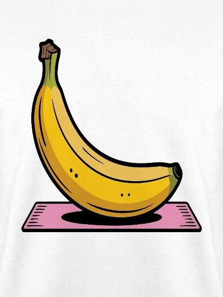 Cartoon Banane auf Yogamatte
