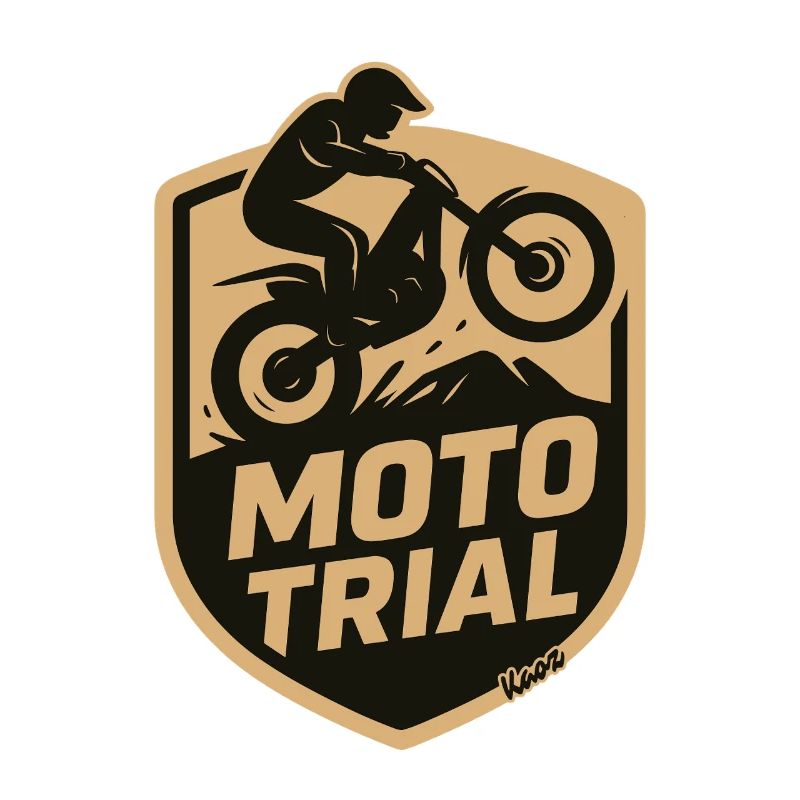 Moto Trial Motocross Schild Sprung