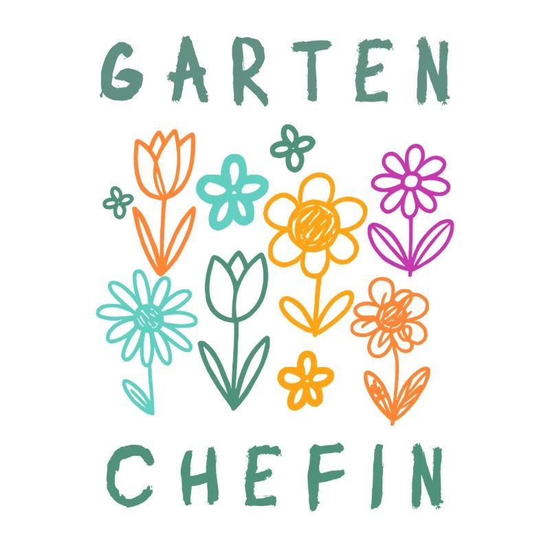 Garten Chefin Blumen Retro Design