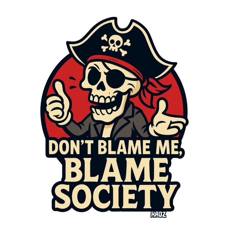 Crâne de pirate avec un dicton