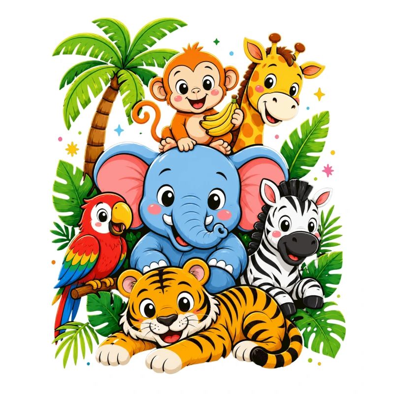 Jungle Tierfreude Cartoon