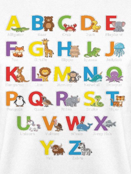 Tieralphabet: Bunte Tierbuchstaben