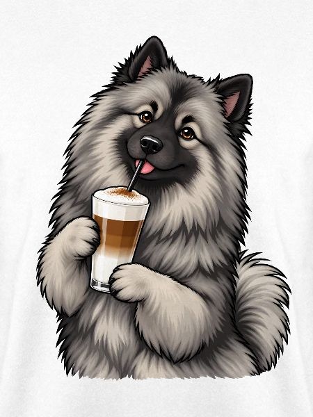 Wolfsspitz mit Latte Macchiato