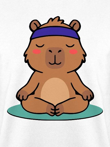 Niedliche Capybara-Yoga-Pose Meditier-Grafik