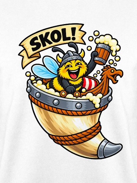 Skol Biene im Wikingerhorn