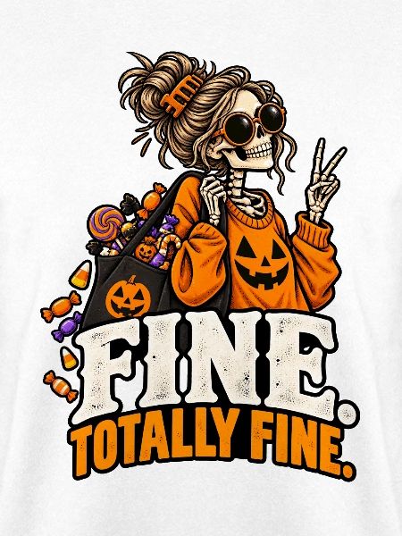 Halloween-Skelett mit Kürbis-Sweatshirt