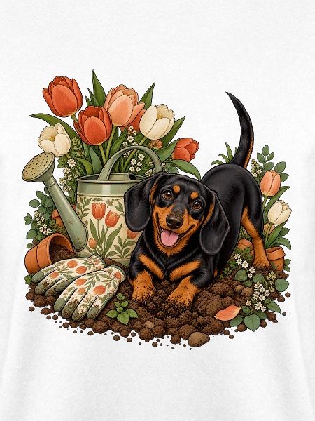 Garten-Dackel Tulpenliebe
