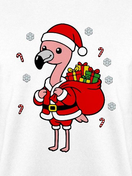 Niedliche Kawaii Flamingo Santa Weihnachtsgeschenk-Kunst