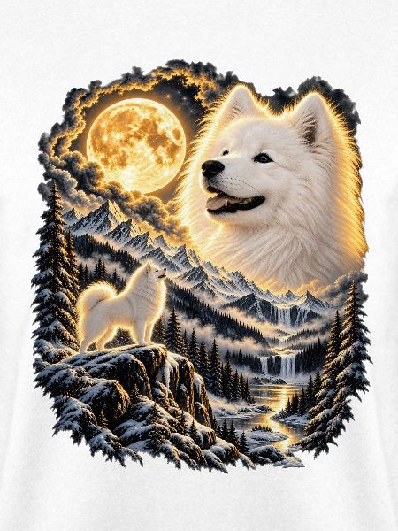 Labrador Hund Mondlicht Bergwelt