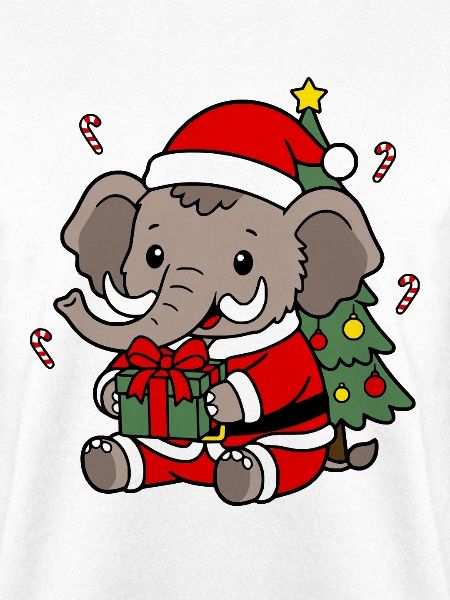 Süßes Kawaii-Mammut-Weihnachtsbaumgeschenk