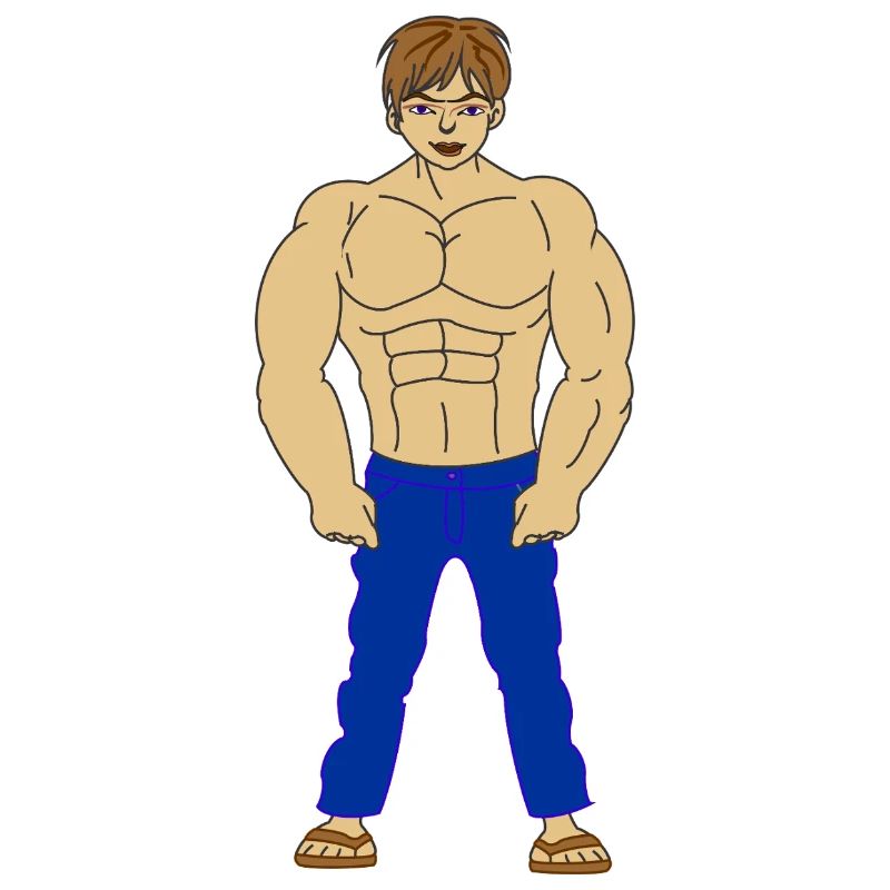 Junger Bodybuilder – Jeans & Muskeln