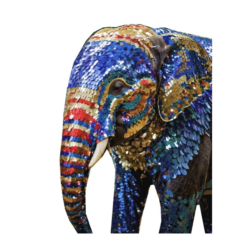 elefant,pailletten,elefant mit pailletten,gold,