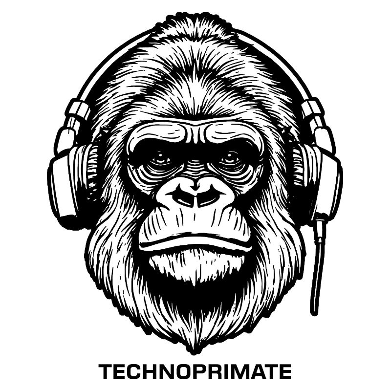 Techno Primate Headphone Ape Art #5 Black