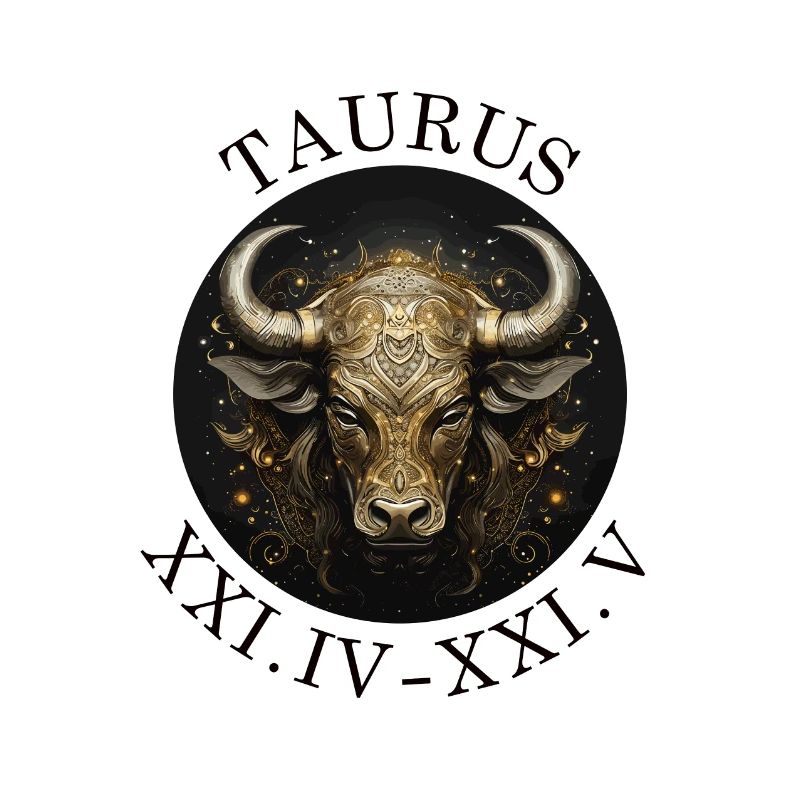Goldener Stierkopf Taurus Kreis