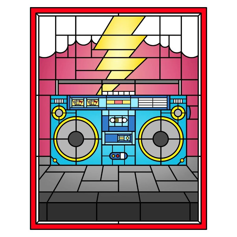 Buntglas-Boombox-Illustration