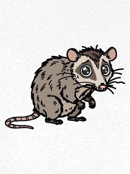 Niedliches, handgezeichnetes Opossum-Design