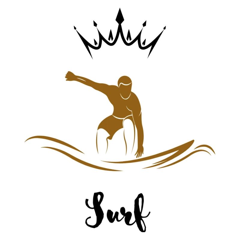 Surfeur doré sur vague 