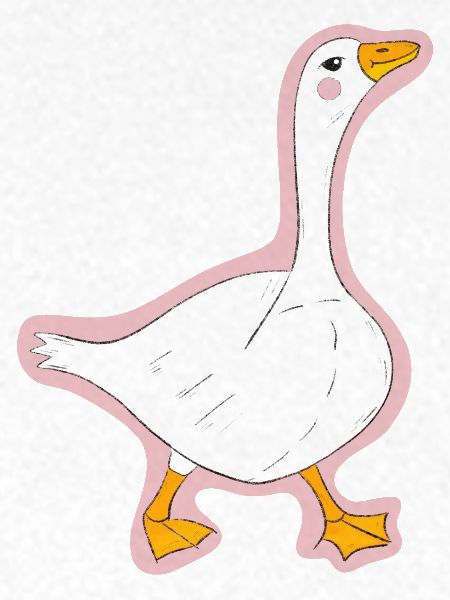 Rosa Kontur Ente Cartoon