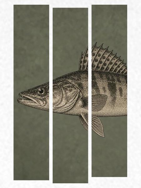 Zander – Moderne Fischillustration für Angler