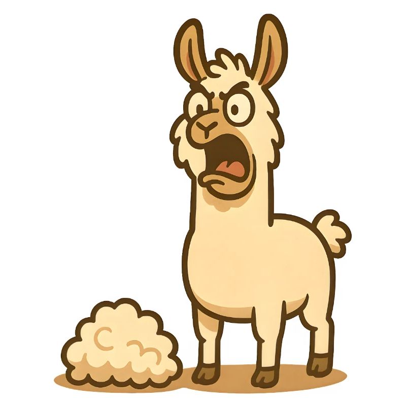 Humorvolle Lama Illustration 