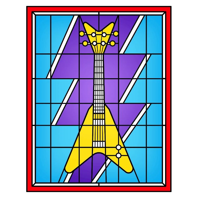 Buntglasgelbe E-Gitarre
