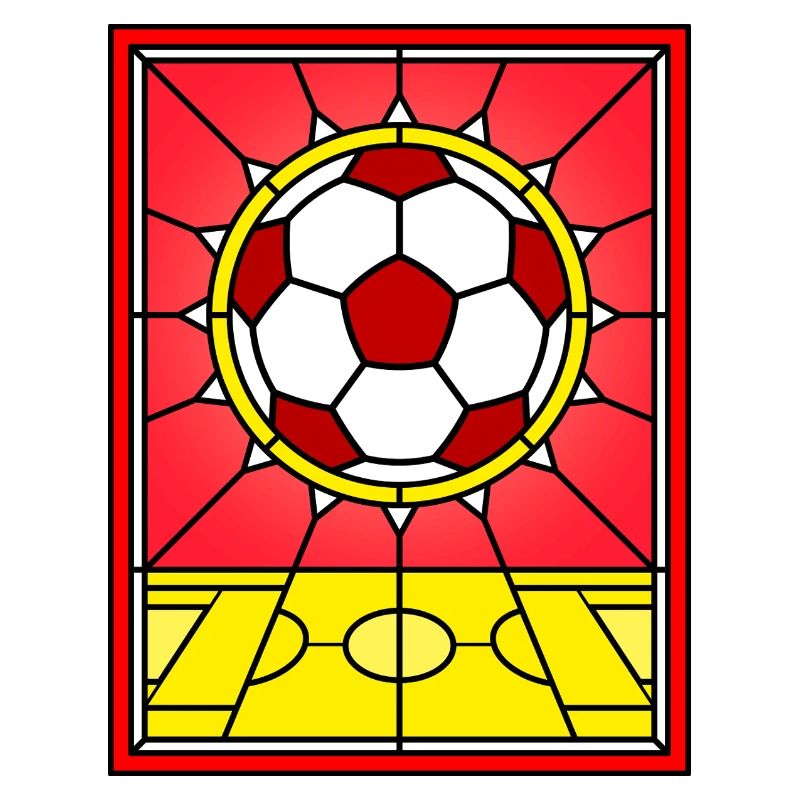 Buntglas-Fußballfeld