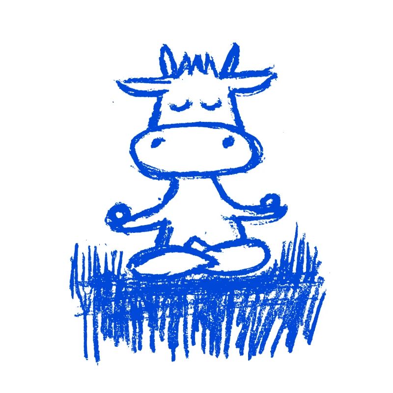 Zen-Kuh auf der Wiese