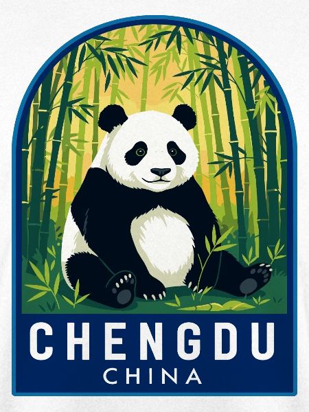 Chengdu China-Riesenpanda-Bambuswaldabzeichen