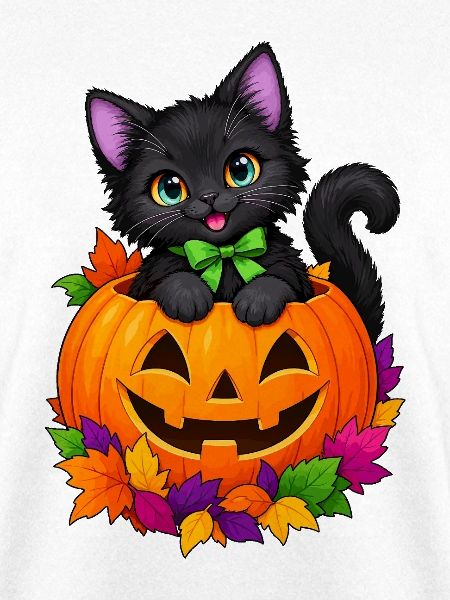 Kätzchen im Kürbis Halloween