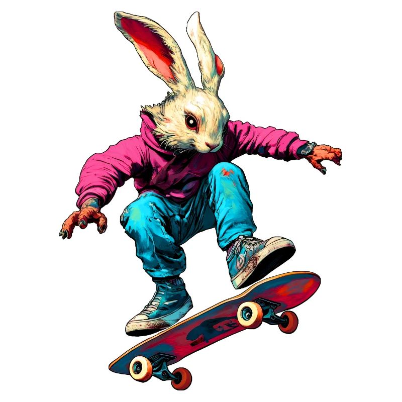 Hasen Skateboard / Skater Hase