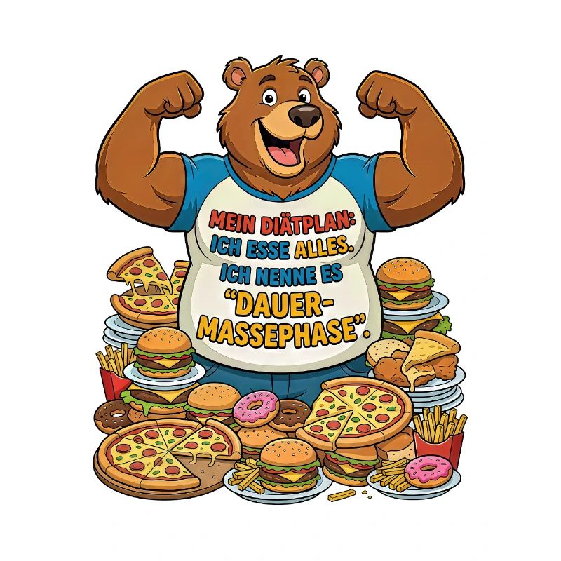 Dauer-Massephase: Bär mit Pizza