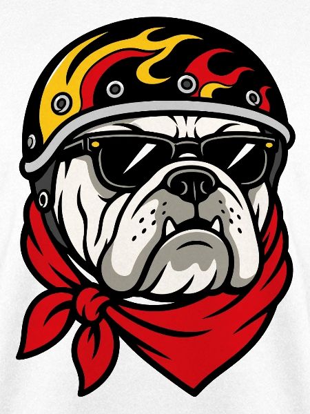 Bulldog-Motorradhelm im Rebellen-Stil