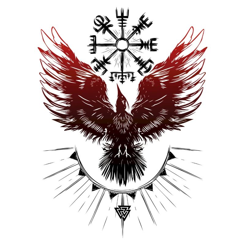 Wikinger Rabe Vegvisir Valknut