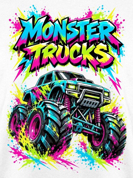Monster Trucks Graffiti Neon