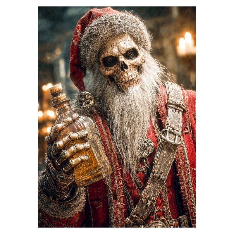 Skelett-Weihnachtsmann im Glut-Gorefest