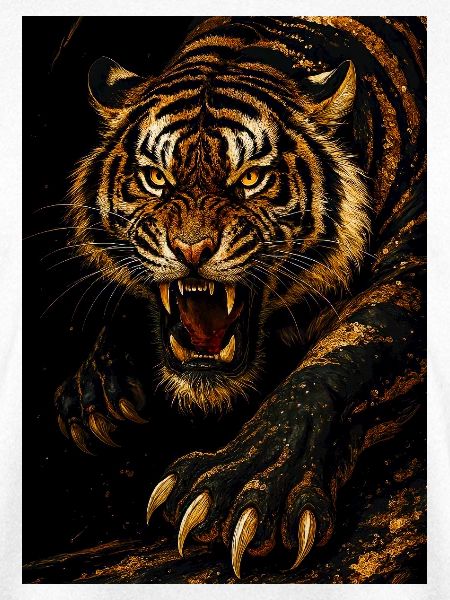 Tigerwut auf dunklem Boden
