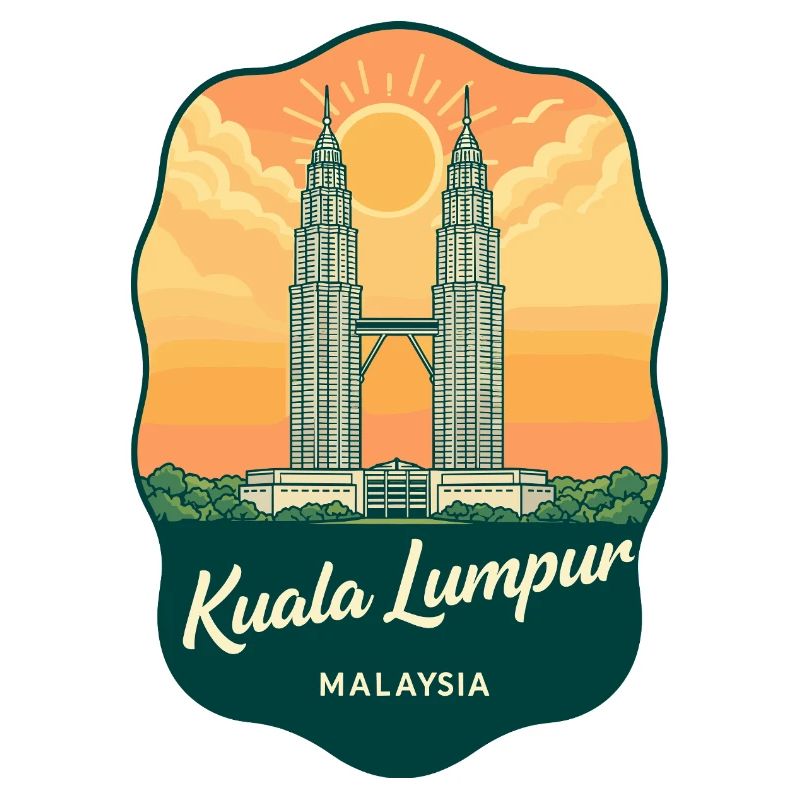 Kuala Lumpur Petronas Towers Retro-Abzeichen