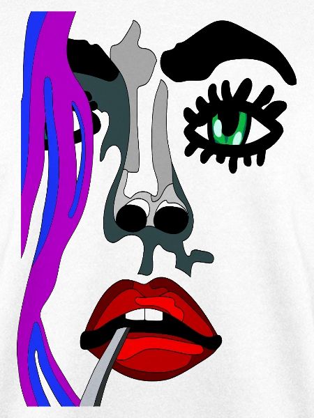 Surreales Farbgesicht Portrait
