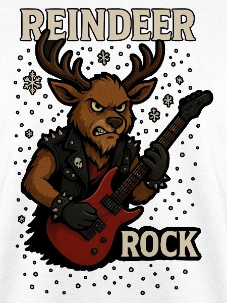 Rentier Rockgitarre Punk Weihnachtsdesign