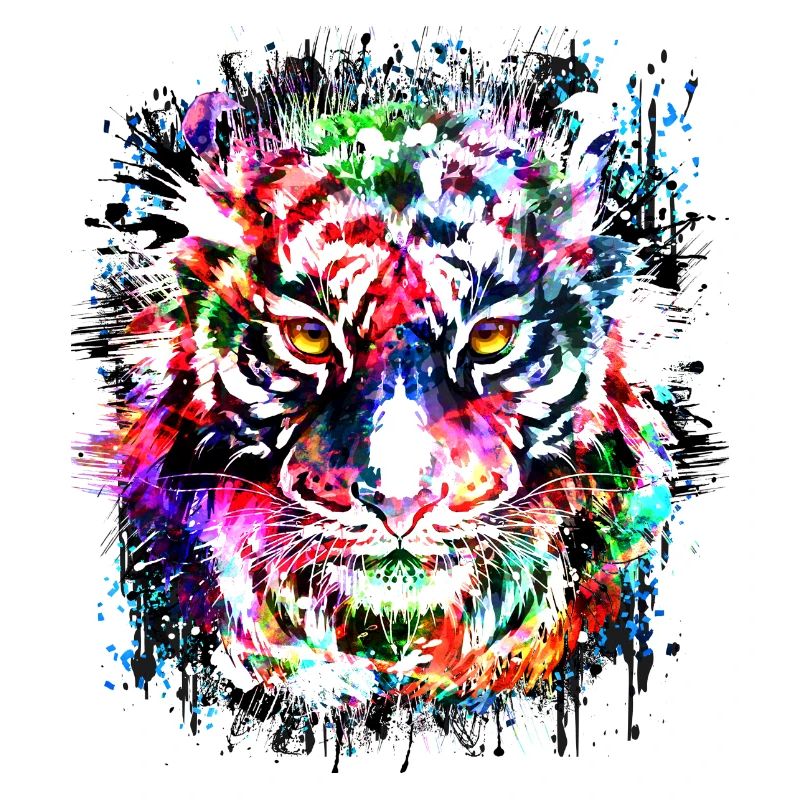 Tiger - Bunter Tigerkopf - Tigerkatze