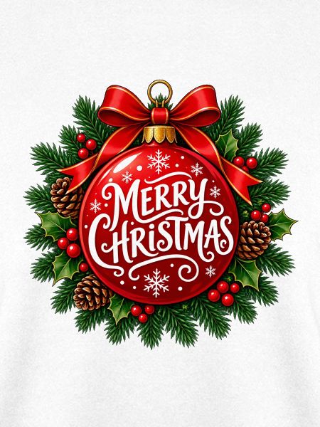Frohe Weihnachten – Rote Weihnachtskugel