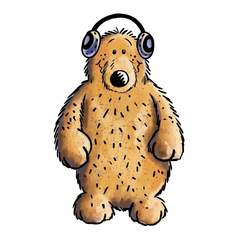 Lustiger Musik Bär - Teddy - Kopfhörer - Fun